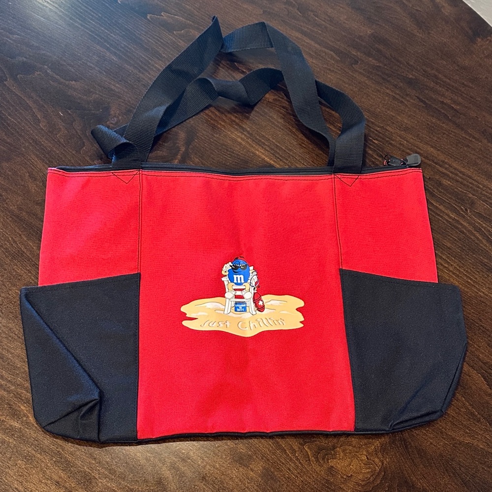 M&M'S Red and Black Canvas Tote